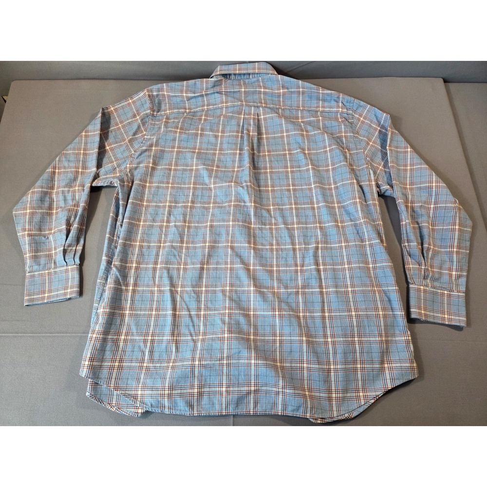 Peter Millar Shirt Mens 2 Extra Large Blue Plaid Golf Office Dress Wool Blend - Picture 3 of 8